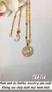 Dây Chuyền Nữ Tròn Giữa Hoa Nở Nạm Đá V1207