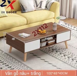 Bàn trà phòng khách thiết kế kèm ngăn tủ đựng đồ đa năng 2X Decor-2X112