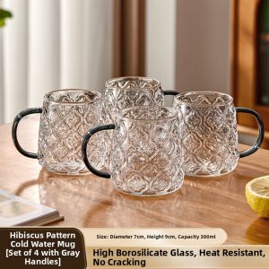 Baroquehouse | Vintage Hawthorn Pattern Glass Cup With Handle