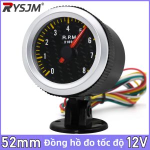 RYSJM | Máy Đo Tốc Độ Ô Tô 52mm 0-8000 Vòng/phút 12V Tương Thích Với Động Cơ 1-8 Xi Lanh Có Giá Đỡ Đồng Hồ Đo Cho Động Cơ Xe Cộ