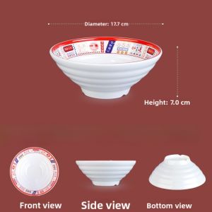 Commercial Use Melamine Plastic Soup Bowl Anti-Fall Large Size for Noodle Shop Spicy Hot Soup Rice Noodles Beef Noodle Bowl