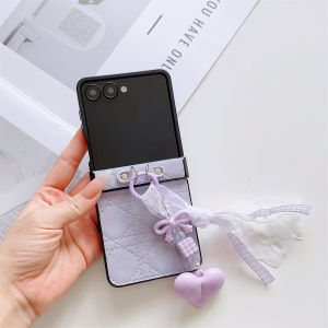 szhaiyu | PU Leather Love Flower Wrist Strap Phone Case for Samsung Galaxy Z Flip 7 6 5 4 3 5G Flip7 FE Hinge Protection Shockproof Cover