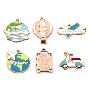 จี้กระเป๋าโลหะผสม DIY รูปเครื่องบินและลูกโป่งสุกี้ อุปกรณ์ตกแต่งกระเป๋า จี้หัวเข็มขัด เครื่องประดับแฟชั่นสำหรับฤดูร้อน