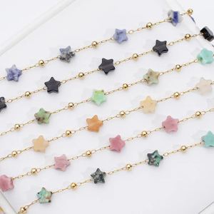 Start Design Natural Stone Bracelet on Hand for Women Fashion Jewelry Handwork Chain Bangle