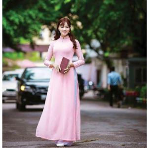 Áo dài truyền thống màu hồng phấn áo dài cổ vuông tay lỡ vải áo dài lụa tằm đẹp Áo Dài Cho Nhiều Màu Da Chất Liệu Lụa Dày Dặn - Lazada
