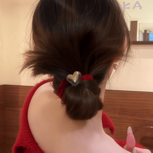 Red Rhinestone Hair Ties Women Thickened Year of Birth Hair Bands for Bun Tail Hair Elastic Band New Year Headwear Accessories