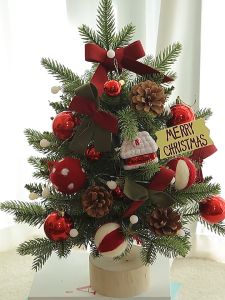 Hangdian【จัดส่งฟรี】- คริสต์มาสขนาดเล็ก คริสต์มาสปลอม คริสต์มาสพร้อมโคมไฟตั้งโต๊ะ 45-60CM คริสต์มาสล็อก ๆ น้อย ๆ ราคาต่ําสุดในประวัติศาสตร์ของผลิตภัณฑ์คริสต์มาสในร้าน