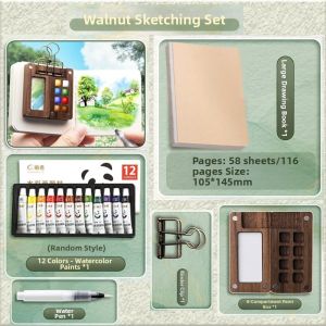 BAIZHI | Portable Mini Watercolor and Gouache Set for Travel Sketchbook Journal Painting