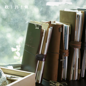 Autumn Sauries Missing Flaws Loose Spiral Notebook Handmade Cowhide Notebook Retro Journal Book Notepad Schedule Book Japanese Notebook Diary Book Stationery Customizable Traveler Journal Book