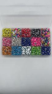 Hot 50 pcs/lot 6mm 8mm 10mm Oval Beads Evil Eye Resin Spacer Beads for Jewelry Making DIY Handmade Earring Bracelet Accessories