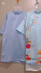 Áo Dài Tết Truyền Thống Cao Cấp [H&H] Áo Dài Gia Đình Cách Tân May Sẵn An Viên Họa TIết In 3D Sắc Nét Vải Gấm Cao Cấp Mịn Màng Mềm Mại Với Da