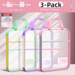 deli | Transparent Mesh Zippered Organizer Bag A4