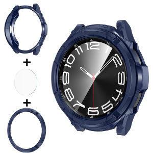 Case+Glass for Samsung Galaxy Watch 6 Classic 43MM 47MM Soft TPU Cover Bumper +Screen Protector for Galaxy Watch 6 Classic 47 43