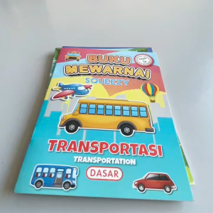 Buku Mewarnai Serunya Bermain Warna Sayur Buah Binatang Transportasi Full Colour