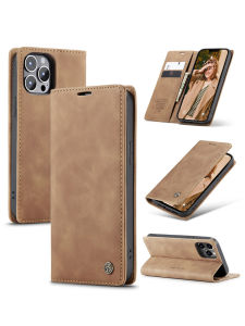 Ultra-Thin Leather Wallet Style Flip Cover Phone Case for  17 15 14 13 plus pro Max Magnetic Absorption Shockproof