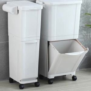 Sorting Wet And Dry Dual-layer Trash Can