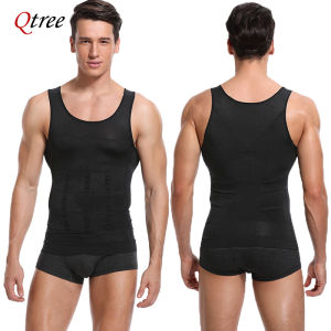 Qtree Abdomen Tummy Control Vest Men Waist Trainer Slimming Shapewear Compression Body Shaper Cincher Corrective Posture Corset
