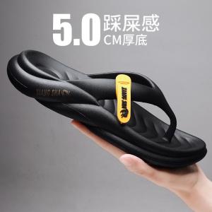 New Karlen Mens Summer Outdoor Wear Anti-Slip Thong Slippers Thick Bottom Step Sensation Sports Beach Slippers Breathable EVA