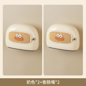 กล่องเก็บของแบบติดผนังในครัว ถุงพลาสติกใช้แล้วทิ้ง ป้องกันฝุ่น กล่องเก็บของแบบไม่ต้องเจาะรู อุปกรณ์เก็บของในครัว