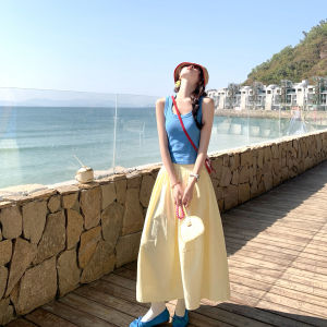 Blue U-Neck Slim Fit Camisole Top