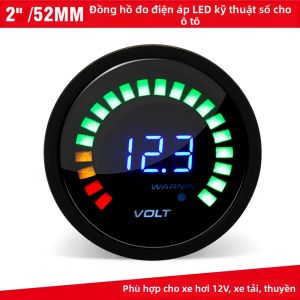 RYSJM | Màn Hình Vôn Kế Kỹ Thuật Số LED 52mm Chống Nước Đo Điện Áp 8-18V Cho Xe Máy Ô Tô Thuyền ATV UTV Xe Cắm Trại - Phù Hợp Với Hệ Thống 12V