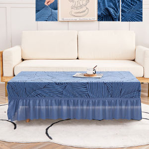 ❤Quick delivery+COD❤Universal thickened embossed velvet table cover table cover full cover all-inclusive tablecloth dustproof cloth washable with skirt