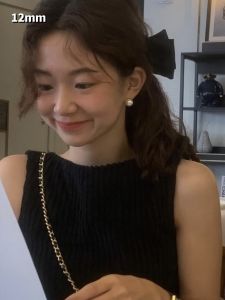 French Style Large Pearl Silver Earrings Womens Fashion Jewelry Pure Silver Needle Sensation New 2025 Version Elegant Design