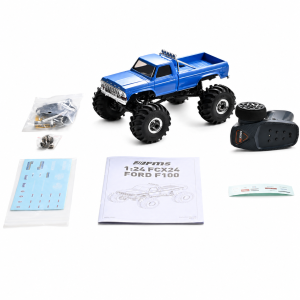 New FMS FCX24 Simulation Ford F100 V3 1/24 Magnetic Suction Remote Control Bigfoot Off-road climbing Pickup RC Model With Lights