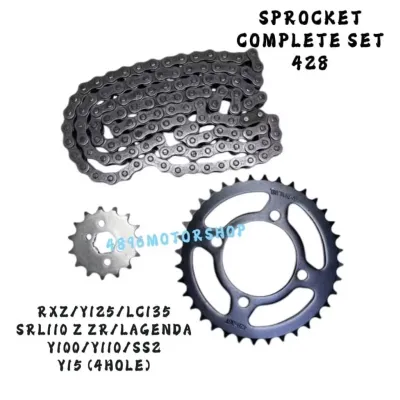 3 IN 1 SPROCKET SET 428 YAMAHA LC135 Y110 Y100 RXZ SS2 SRL110 Z ZR LAGENDA Y125ZR SPOKET SET 428