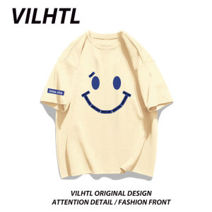 Áo Thun Cotton Dáng Rộng in Hình Miệng Cười Mùa Hè Cho Cặp Đôi Phong Cách Thường Ngày Cổ Tròn Tay Ngắn Quần Áo Công Sở