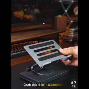 CONEX Notebook Laptop STAND 360º TypeC HUB 10 IN 1 Docking Station 4K60HZ HDMI/USB 3.0/SD TF/PD100W แท่นวางโน๊ตบุค ขาตั้ง อลูมิเนียม