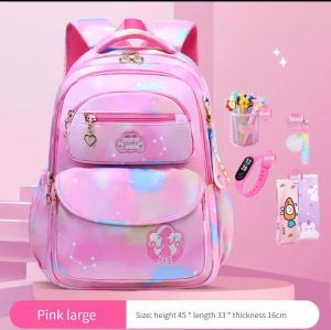 Three Elephants Princess style girl Kid school bag Large capacity Waterproof Children’s  School Backpacks(6-15Y)   Spine Protection Load Reduction Primary School Bag Backpacks