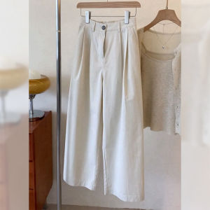 YIKEMAI | Elastic Waist Petite High Waist Loose Slim Fit Straight Leg Pants