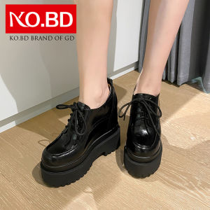 12cm Black Patent Leather Fashion Single Shoes for Women Thick Heel Real Leather High Heel Thick Bottom Womens Shoes K021