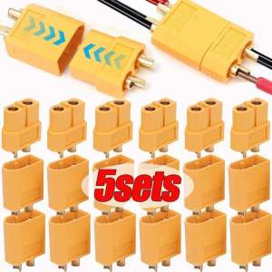 5sets XT60 Male Female Connectors Plugs for RC Lipo Battery Waterproof Electrical Connector Cable Airplane Accessories