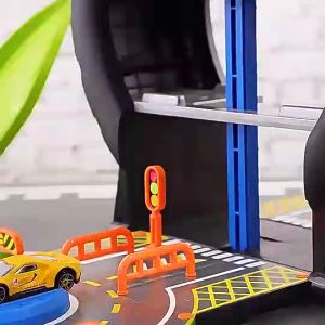 ของเล่นรถซิ่งในล้อแม็ค ชุดของเล่นรถแบบพกพา (BWJ085) Parking Lot Car Garage Playset สินค้าทำมาจากวัสดุพลาสติก ABS