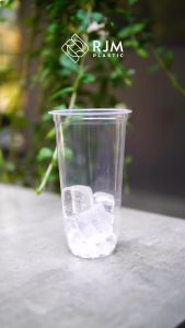 Gelas Cup Oval 22oz RJM / Cup Oval U 22 Oz Gelas Plastik Tebal Oval 7gr 50Pcs