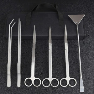 Aquarium Cleaning Tools Set Wave Scissors Tweezers Aquatic Plant Grass Trimming Stainless Fish Tank Tools Aquarium Accessories
