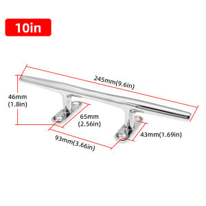 RYSJM | 5" 6" 8" 10" Stainless Steel 316 Heavy Duty Boat Hollow Base Cleat High Mirror Finish Base Cleats Marine Marine Yacht accessorie