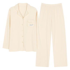 MiiOW | Cat Person Pure Cotton Sleepwear Set Womens Casual Long Sleeve Long Pants Home Clothes Suitable For Outdoor Wear