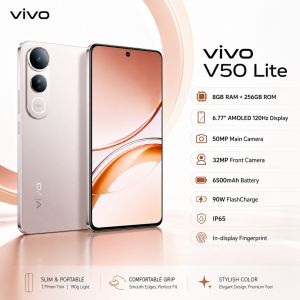vivo | 2026 new VIVO V50 Lite 5G Smartphone 8GB 256GB Snapdragon 685 6.77 AMOLED 120Hz 50MP Sony Camera 6500mAh 90W Global Version