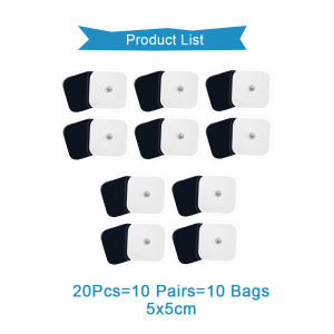 10/20Pcs Electrode Pads TENS Self Adhesive Patches 5x5cm Replacement for EMS Muscle Stimulator Massager Electrostimulator Gel