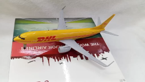 PREMIUM DHL B757 Diecast Airplane 8 Inch Boeing 757 Cargo Aircraft Model Metal Plane with Landing Gear Display Stand Aviation Collectible Airplane Toy Souvenir Gift DHL Cargo Plane Model