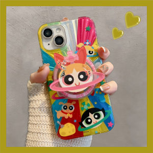 Cute Cartoon Flying Girl Police Officer Phone Case for iPhone 15 pro Max 16 New Apple Magnetic Star Absorption Stand Protective Cover for Girls