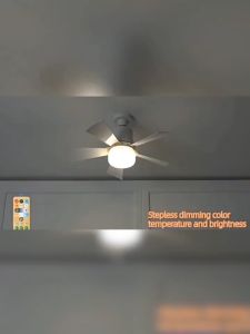 Wireless Fan light Ceiling fan with light Indoor silent fan light 3-color led Ceiling fan light With Remote 16.5 Inch 30W Dimmable Intelligent Timing Silent For Living Room