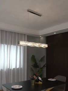 Crystal Chandelier Living Room Hanging Lamps Modern Design Tri Color Ceiling Pendant Lights Kitchen