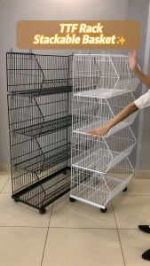 TTF Rack™ (SB) Stackable Basket with 1 Layer Wire Mesh Rak Kedai Retail Display Equipment