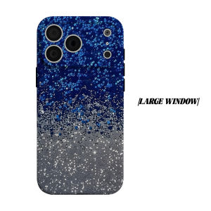Blue Glitter Phone Case for iPhone 18 17 16 15 14 13 12 11 Air Pro Max Plus Double-layer Cover