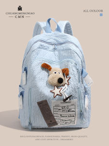 กระเป๋าเป้สะพายหลังนักเรียนน่ารักขนาดใหญ่ น้ำหนักเบาสำหรับนักเรียนมัธยมปลายและมัธยมต้น กระเป๋าเป้สะพายหลังผ้าไนลอนแบบยูนิเซ็กซ์