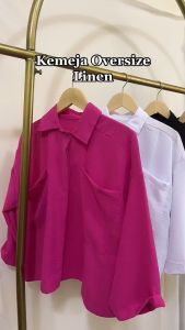 Ami Collection - Kemeja Crincle Polos / Kemeja Crincle / Kemeja Wanita / Crincle Kemeja / Outer Kemeja / Kemeja Crincle Ukuran L